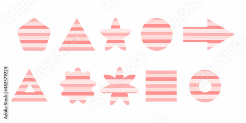 set of geometric elements, abstract stickers on white background