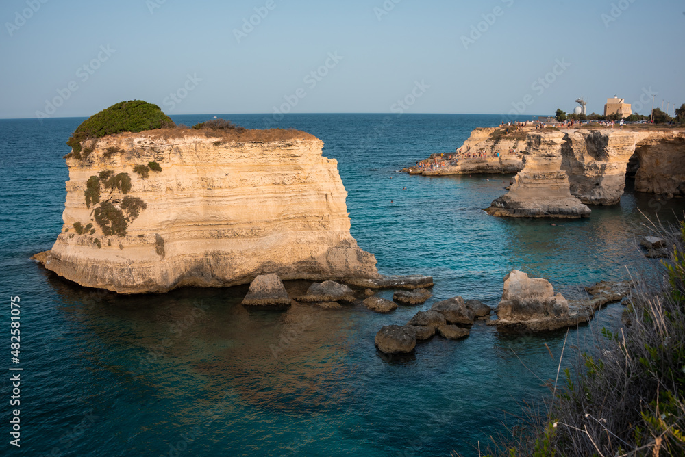 Fototapeta premium Beautiful rocky sea coast in Italy with clear water