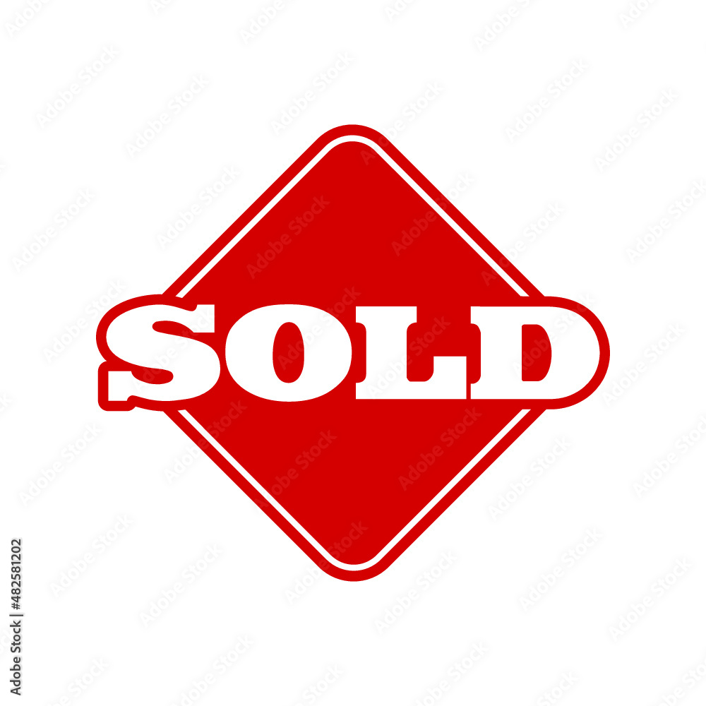 Sold sign icon isolated on white background Sold sign icon isolated on white background