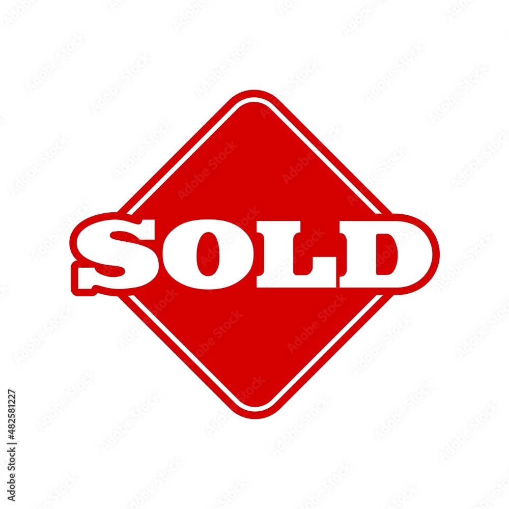 Sold sign icon isolated on white background Sold sign icon isolated on white background