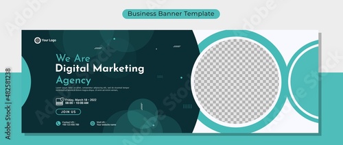 Business conference banner template design for webinar, marketing, online class program, etc