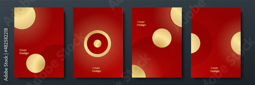 Luxury Abstract red gold cover design background