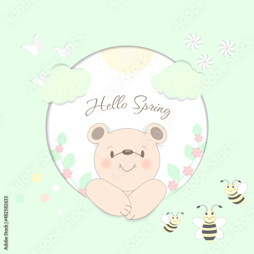 Happy, cheerful bear cub