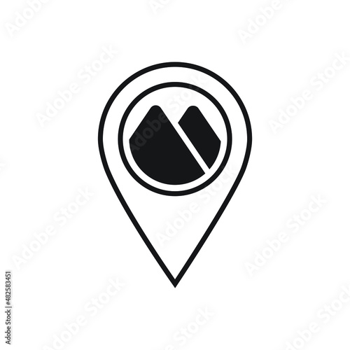 Mountain maps pointer icon design vector illustration