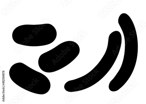 Wiener and sausages in a set. Vector image.