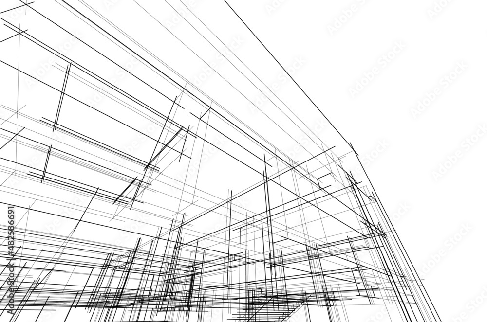 abstract architectural sketch on white background abstract architectural sketch on white background