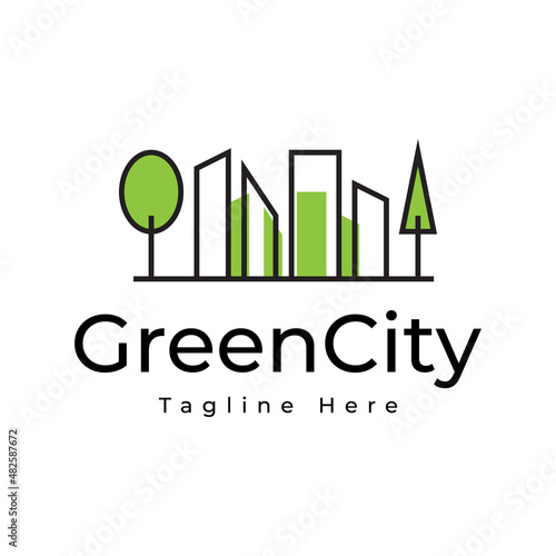 green city concept logo design