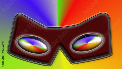 Sfondo multicolore e maschera in 3D photo