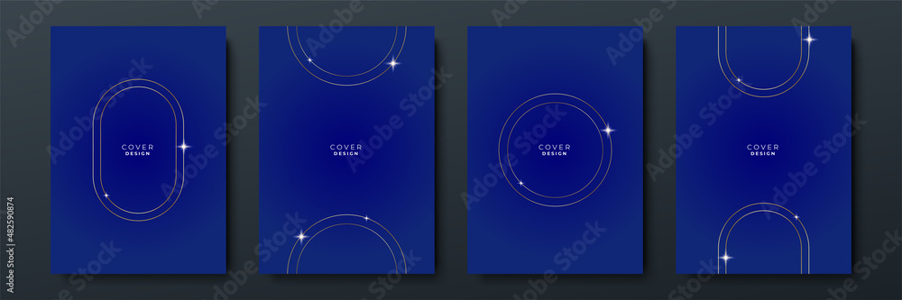 Fototapeta premium Luxury Abstract golden blue cover design background