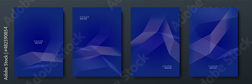Luxury Abstract golden blue cover design background