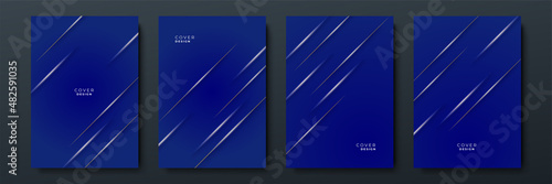 Luxury Abstract golden blue cover design background