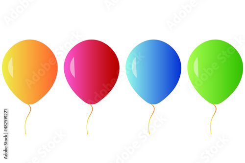 balloons icons set