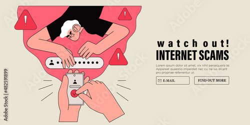 Person noticed suspicious activity or log-in attempts on account, information or personal data leak. Danger sign password was corrupted. Internet fraud or scam attack victim try to change password.