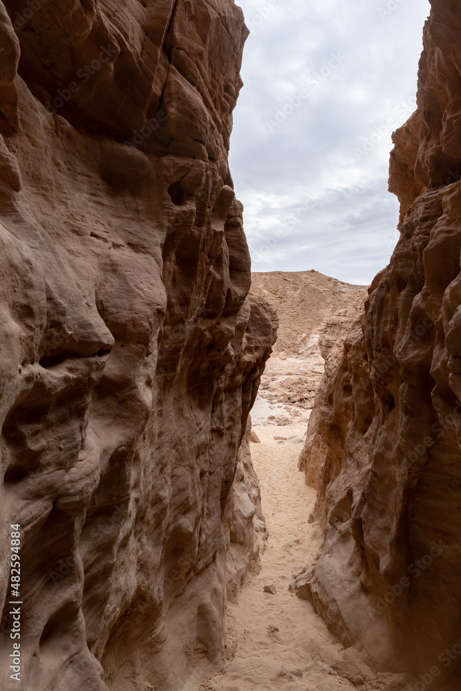 Passage  between rocks in Timna National Park near Eilat, southern Israel.