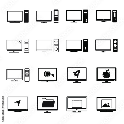pc icons  symbol vector elements for infographic web