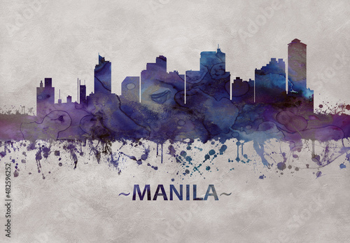 Manila city Philippines skyline