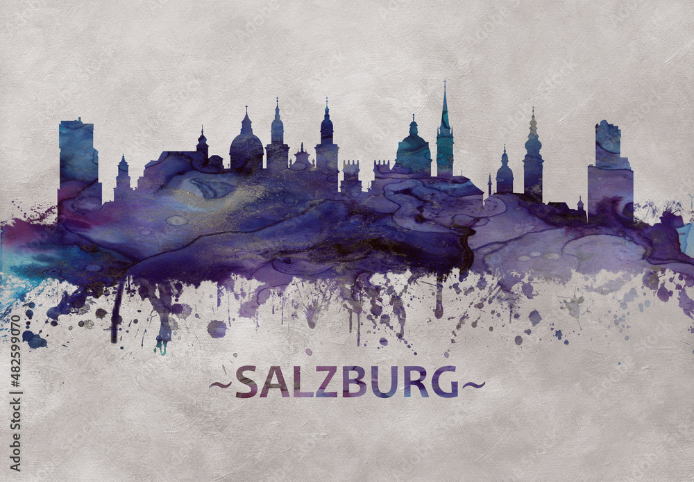 Naklejka premium Salzburg Austria skyline