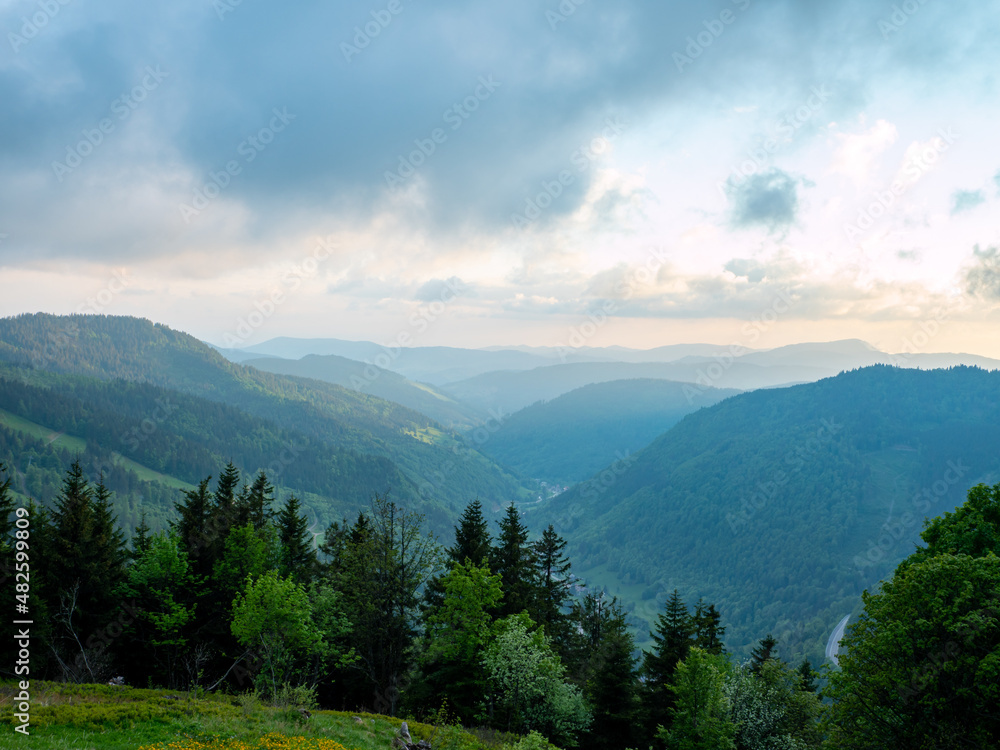 Fototapeta premium Ausblick über das Gebirge im Schwarzwald