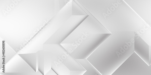 White 3d geometric background. Premium abstract wallpaper with dark elements. Exclusive design for poster  brochure  presentation  website. Trendy luxury minimalist design. Geometrical template.