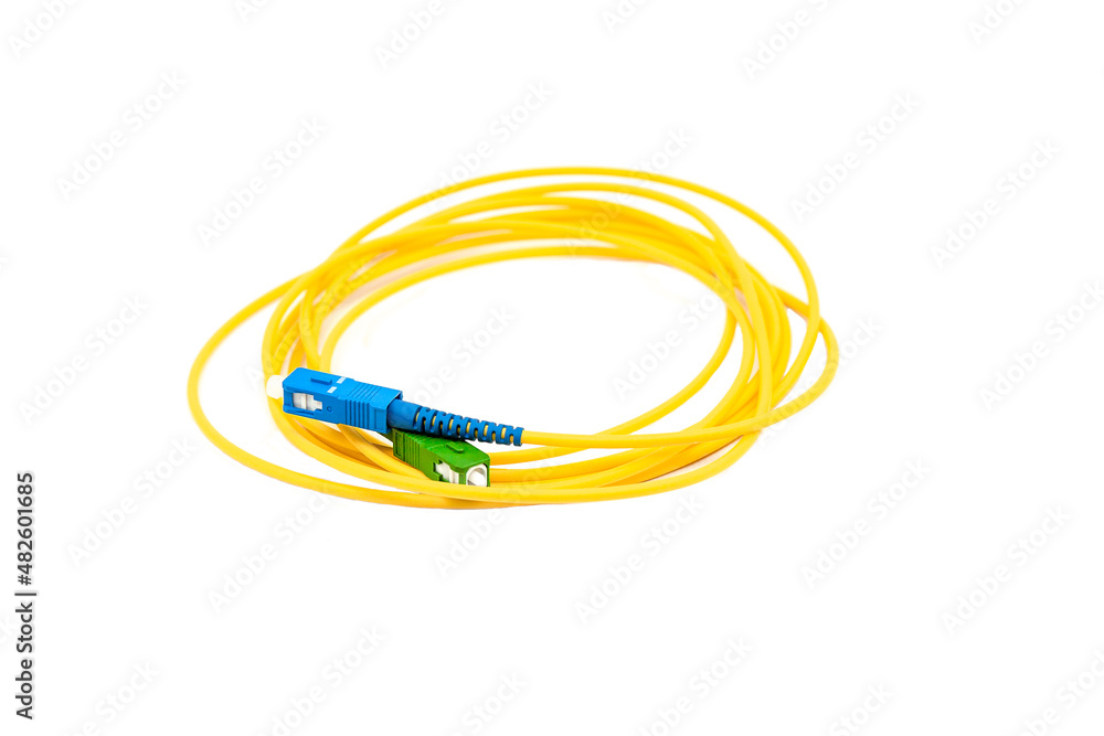 Fiber optic cables isolated on white background Fiber optic cables isolated on white background