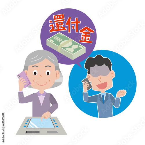 還付金を装って騙す詐欺師