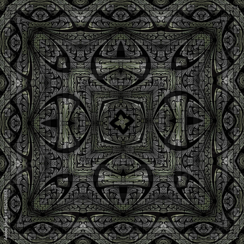 3d effect - abstract kaleidoscopic fractal pattern