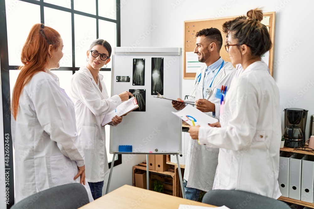 Group of young doctor discussing in a medical meeting at the clinic office. Group of young doctor discussing in a medical meeting at the clinic office.