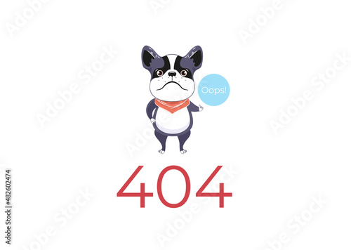 Page 404. Link to non-existent page. Dog.