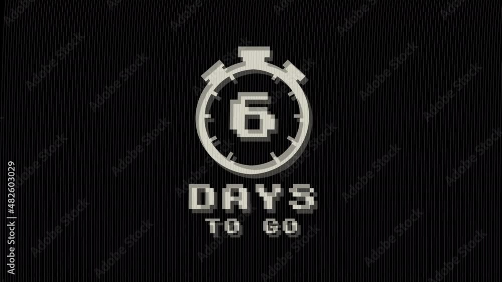 7 days to go Glitch animation. isolated on black background.digital glitch effect. 4K video. cool effect. 7 days to go Glitch animation. isolated on black background.digital glitch effect. 4K video. cool effect.