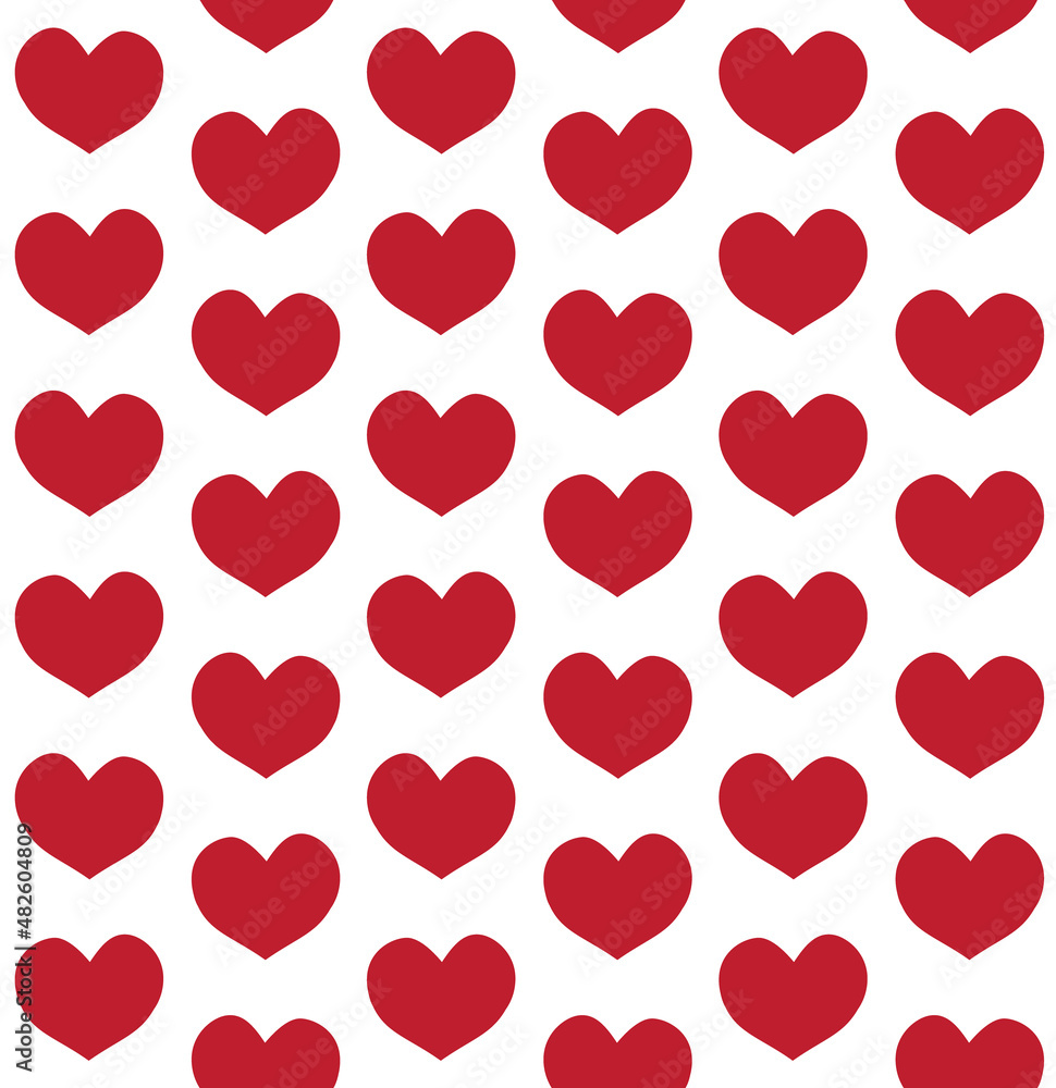 Vector seamless pattern of hand drawn doodle sketch heart isolated on white background