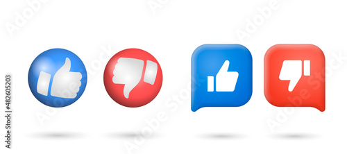 Like and dislike icon. Thumbs up and thumbs down.