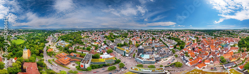 Fototapeta Naklejka Na Ścianę i Meble -  city of waiblingen germany 360° aerial