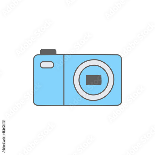 Pocket camera, Compact camera icon in color icon, isolated on white background 