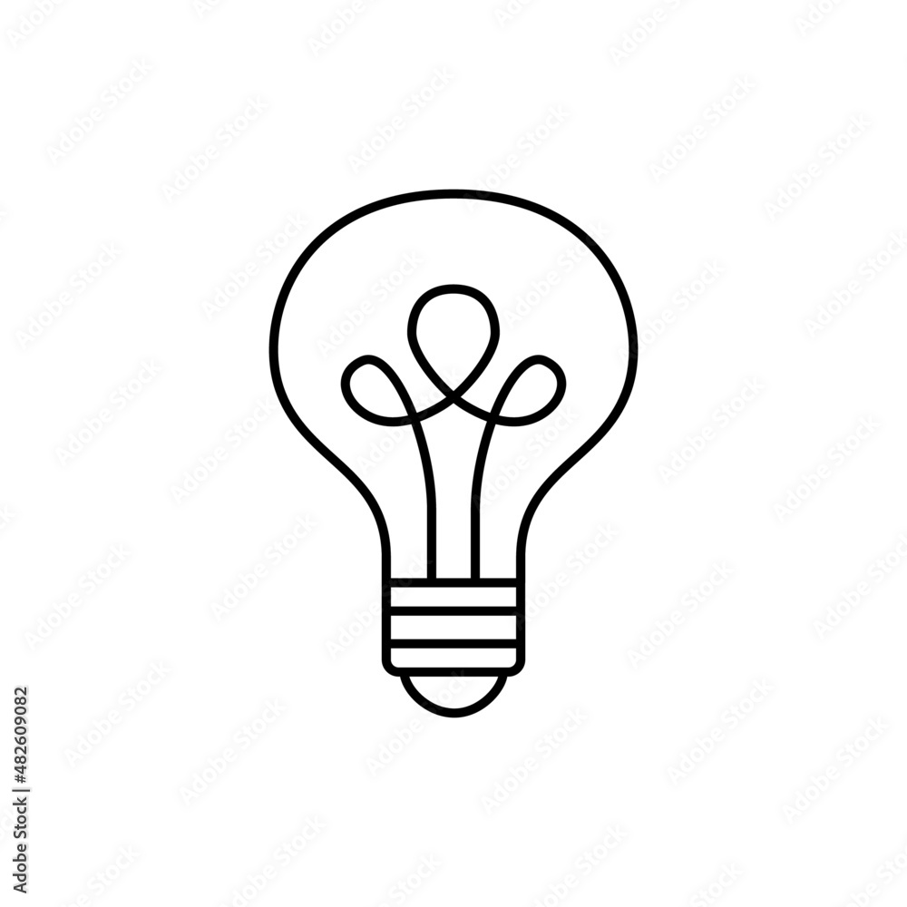 Smart lamp. automatic lamp icon in black line style icon, style isolated on white background Smart lamp. automatic lamp icon in black line style icon, style isolated on white background