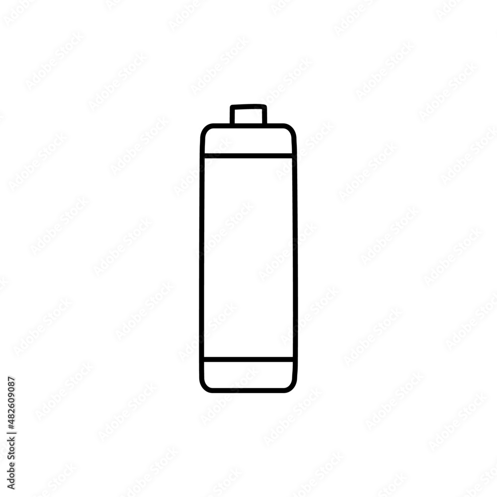 Battery, energy icon in black line style icon, style isolated on white background Battery, energy icon in black line style icon, style isolated on white background