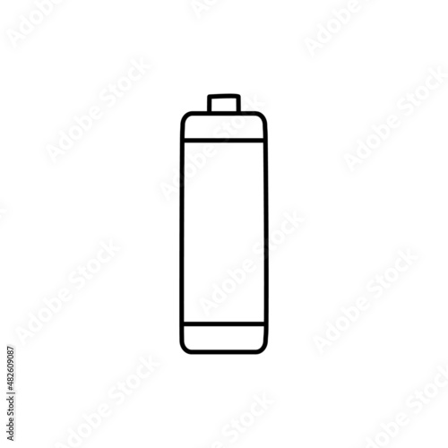 Battery, energy icon in black line style icon, style isolated on white background