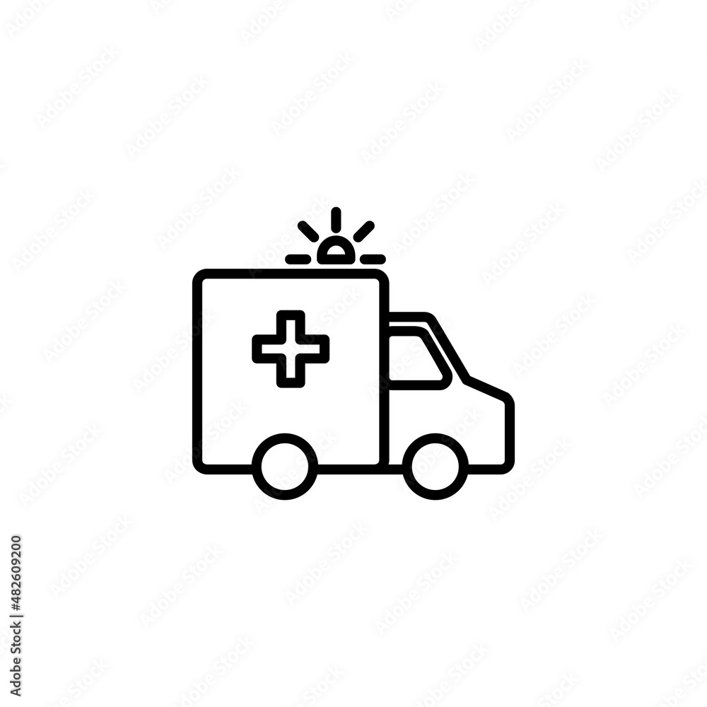 Ambulance icon. ambulance truck sign and symbol. ambulance car