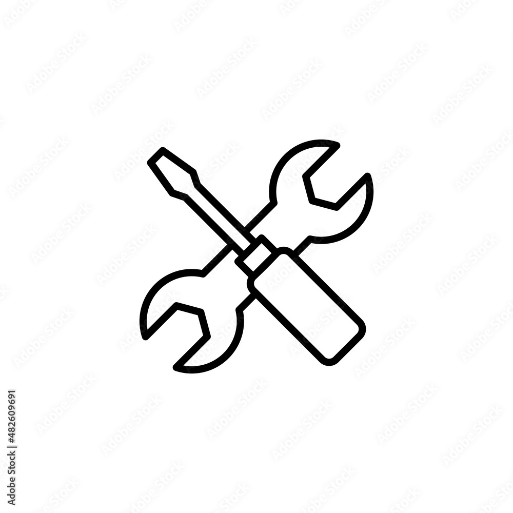 Repair tools icon. tool sign and symbol. setting icon. Wrench and screwdriver. Service Repair tools icon. tool sign and symbol. setting icon. Wrench and screwdriver. Service
