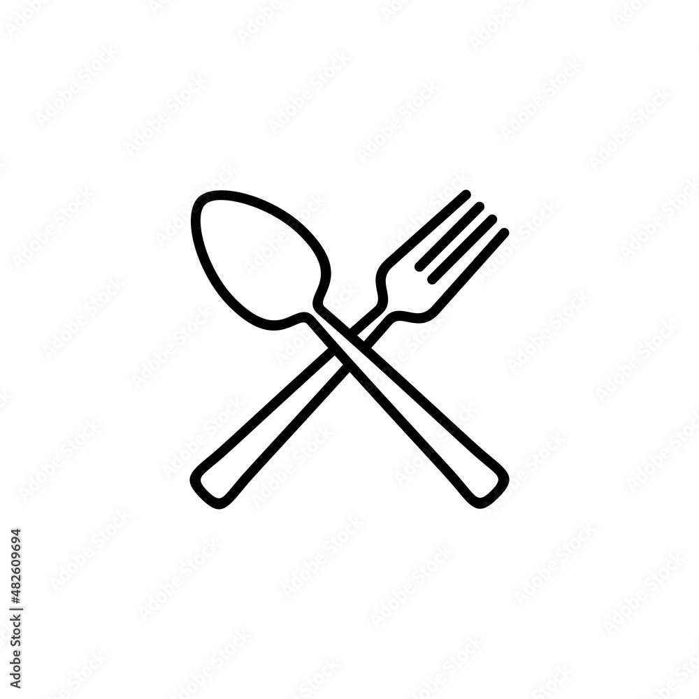 spoon and fork icon. restaurant sign and symbol spoon and fork icon. restaurant sign and symbol