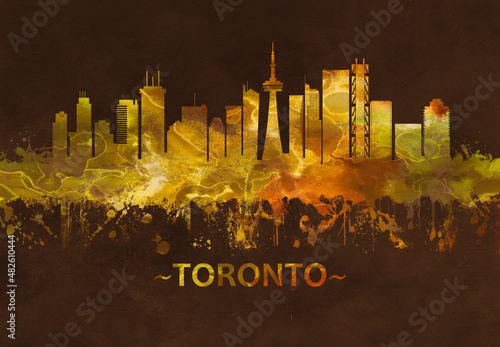 Toronto Canada skyline Black and Gold