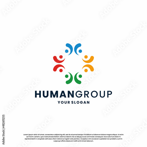 human community logo design. abstract people community logo inspiration