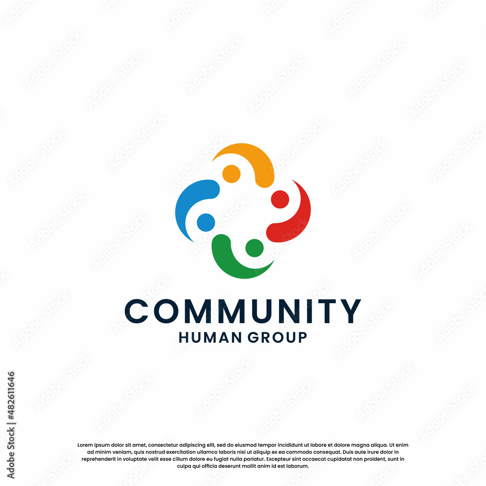 abstract people family logo design template abstract people family logo design template
