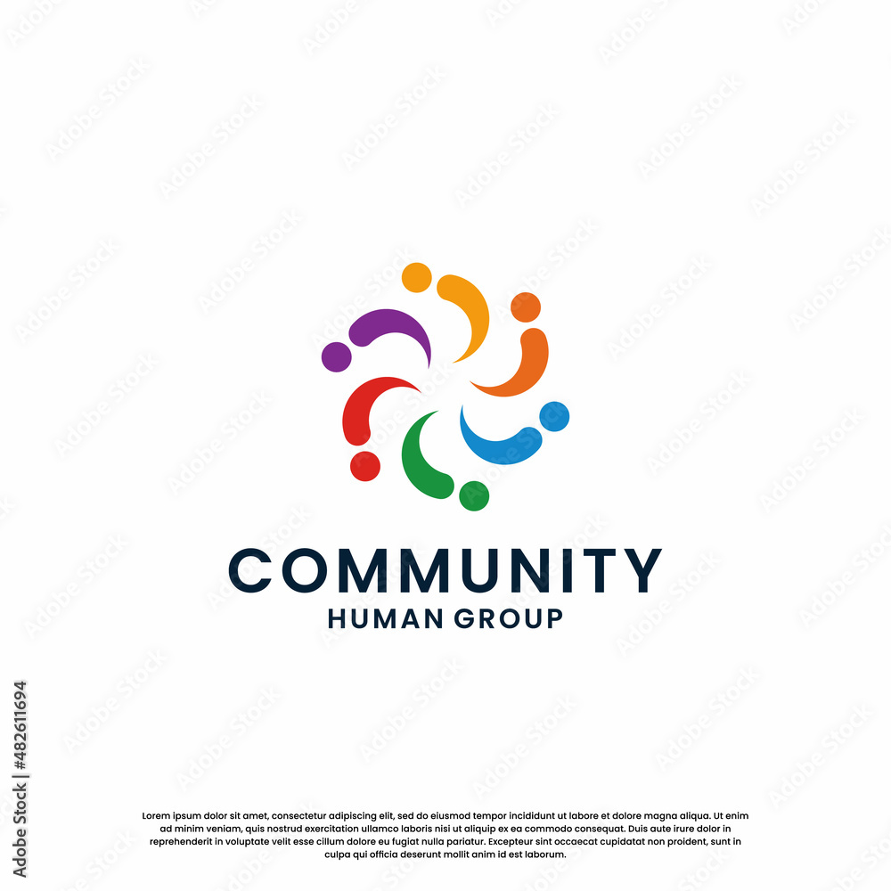 Abstract human logo design for community icon Abstract human logo design for community icon