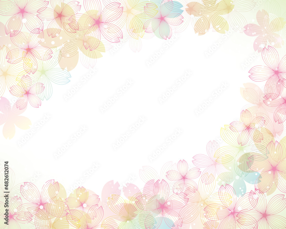 桜の花のシルエット背景