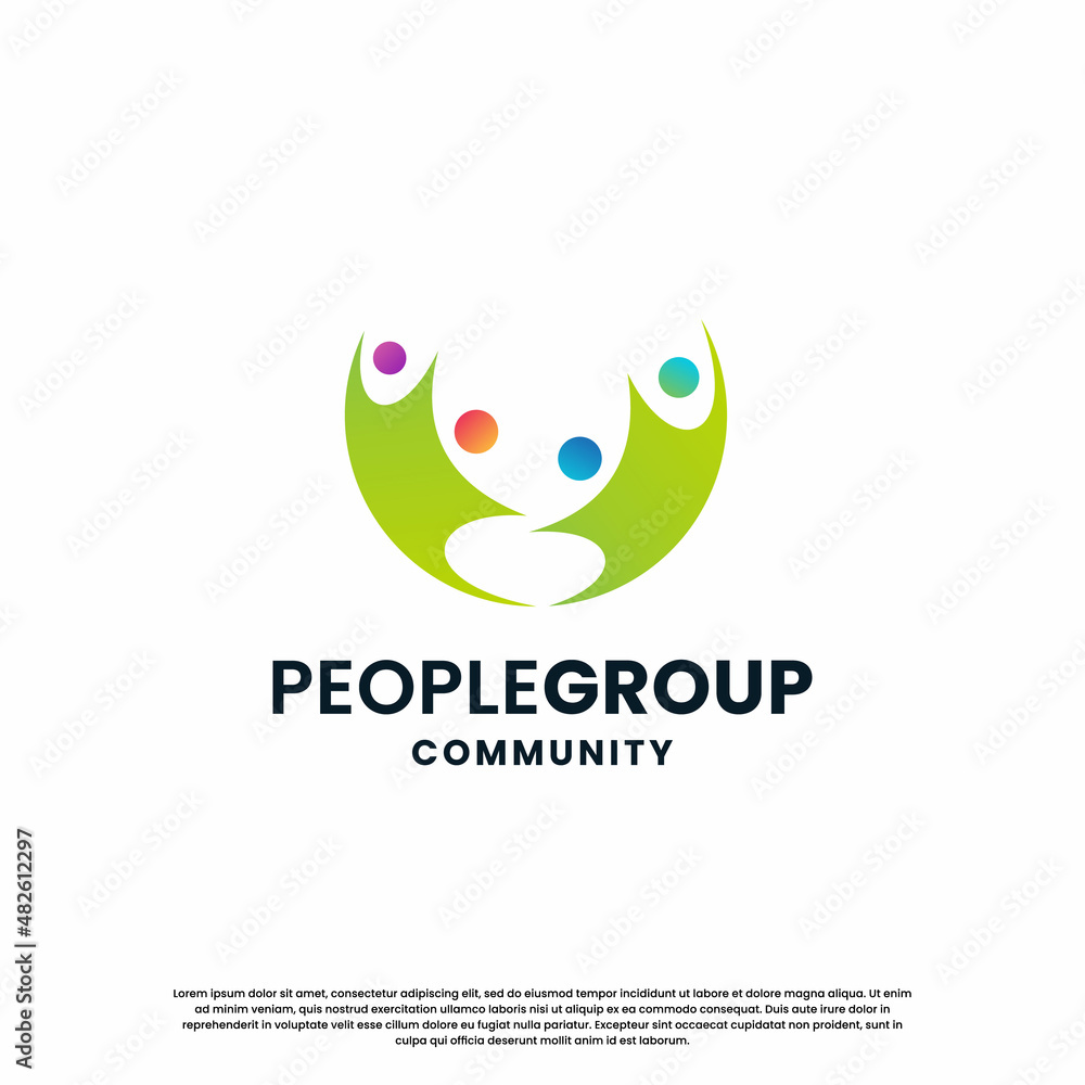 abstract human community logo design. community colorful logo template modern concept. abstract human community logo design. community colorful logo template modern concept.