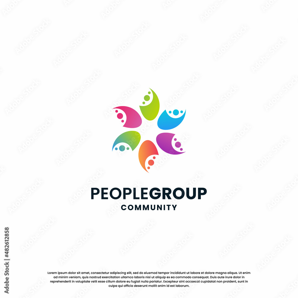 abstract human community logo design. community colorful logo template modern concept. abstract human community logo design. community colorful logo template modern concept.