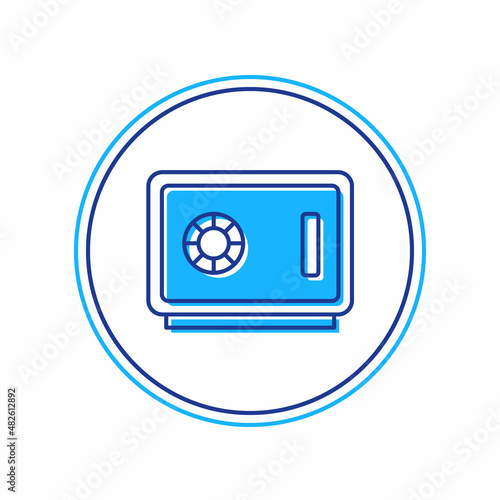 Filled outline Safe icon isolated on white background. The door safe a bank vault with a combination lock. Reliable Data Protection. Vector