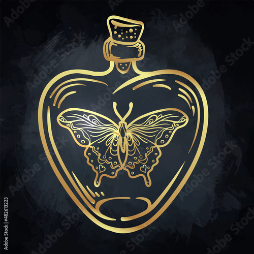 Gypsy Love: Set of Ornamental Boho Style Elements. Vector illustration. Tatto...