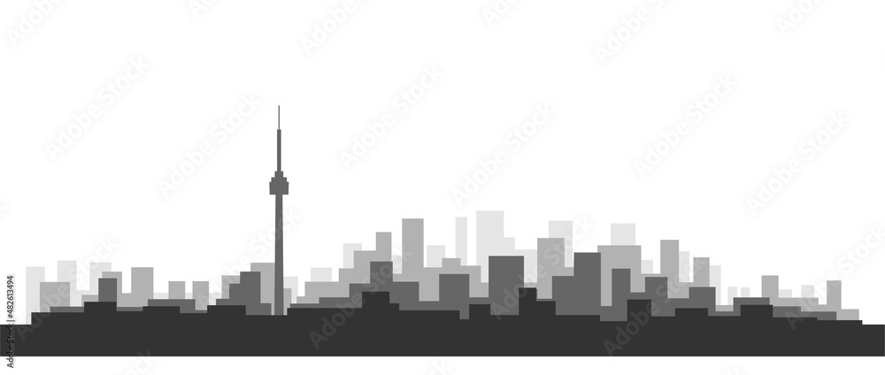 simplicity modern cityscape skyline on white background. - obrazy, fototapety, plakaty 