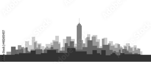 simplicity modern cityscape skyline on white background.